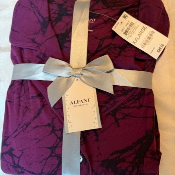 ALFANI WOMEN’S PAJAMAS, LONG SLEEVE BRUSHED KNIT, RAY VIOLET MARBLE , XXL NWT, - Picture 1 of 5